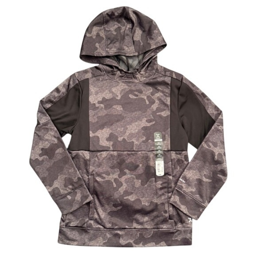 Xersion Boys Black Camo Quick-Dri Pullover Hoodie Size M 10/12 Husky NWT